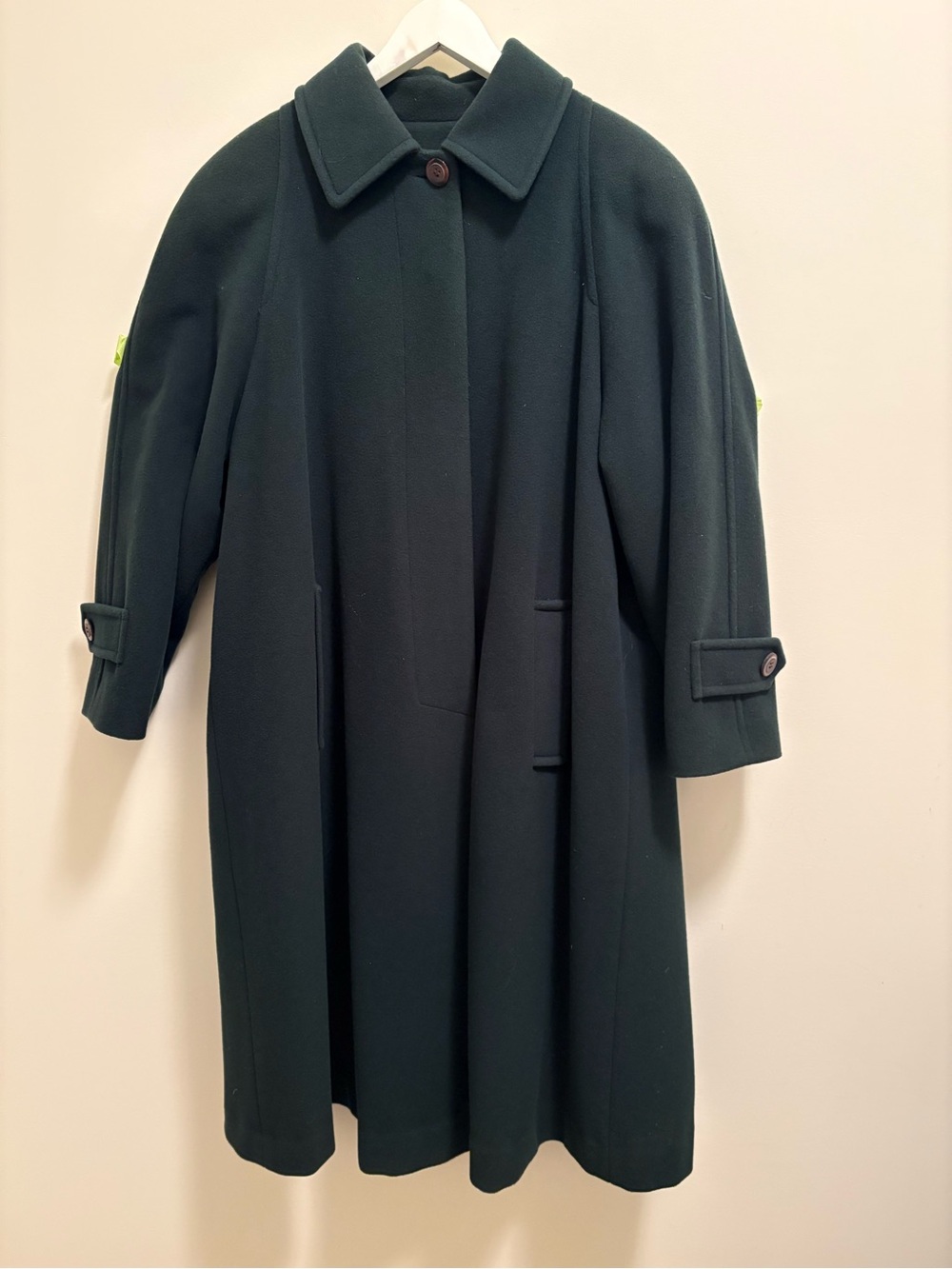 Vintage Holt Renfrew Dark Green Women’s Classic Wool and Cashmere Coat